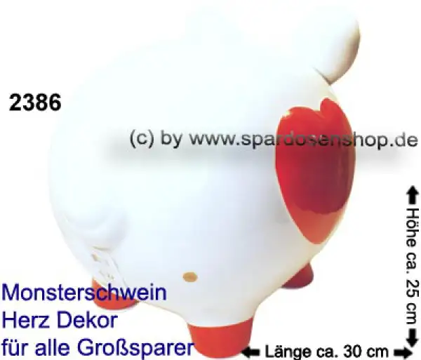 KCG riesengroßes Sparschwein 3D Design „Herz Dekor“ Monster D KCG riesengroßes Sparschwein 3D Design „Herz Dekor“ Monster D